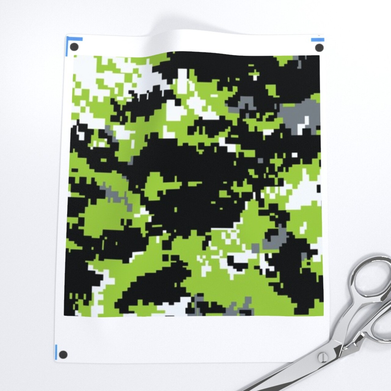 Zombie Green Digital Camo Neon Custom Printed Fabric by Spoonflower Various Fabrics by the Yard or Fat Quarter